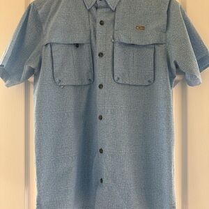 Drake Light Blue Casual Button Down Shirt